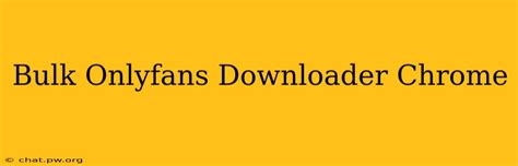 bulk onlyfans downloader chrome|Bulk OnlyFans Downloader